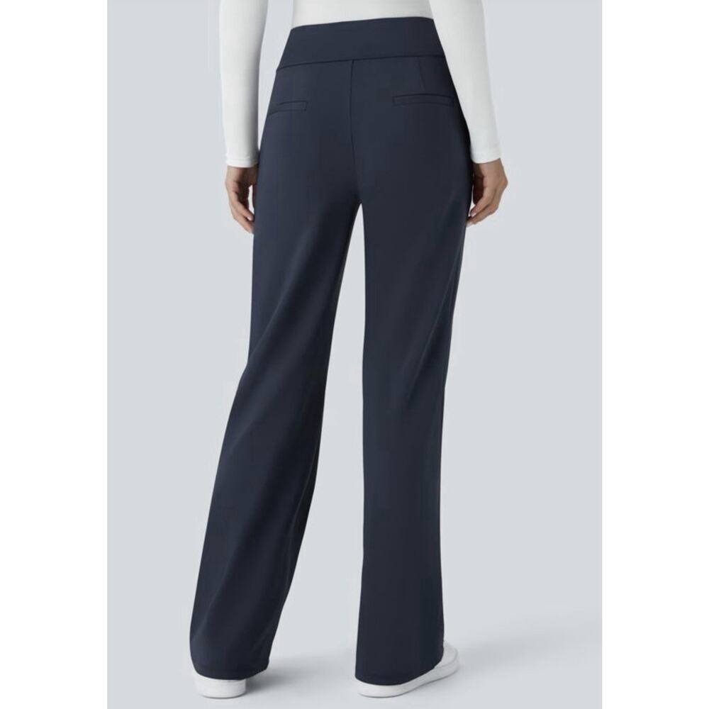Halara FlexDayStretch Mid Rise Side Zipper Pocket Work Flare Pants med petite - Picture 4 of 8